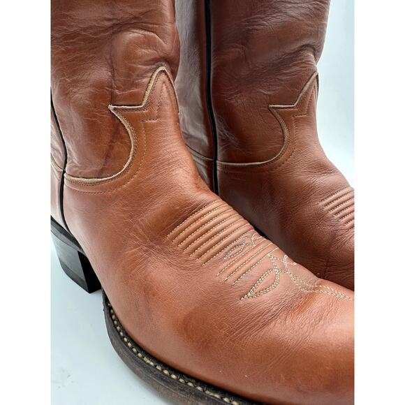 Tony Lama 6084 Brown Marble Leather Western Cowboy Boot Size 6 D Men  / Woman 8 - Picture 2 of 16